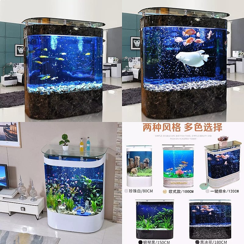 Aquarium Fish Low Maintenance - Large Curved Fish Tank Floor Standing