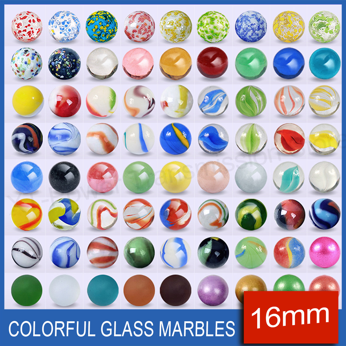 Aquarium Fish Bowl - 5-90PCS 16mm Colorful Glass Marbles Toy