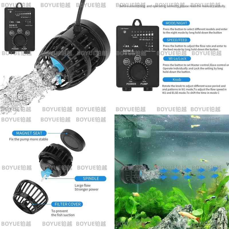Powerhead Circulation Pump - WiFi Aquarium Wave Maker Silent Circulation