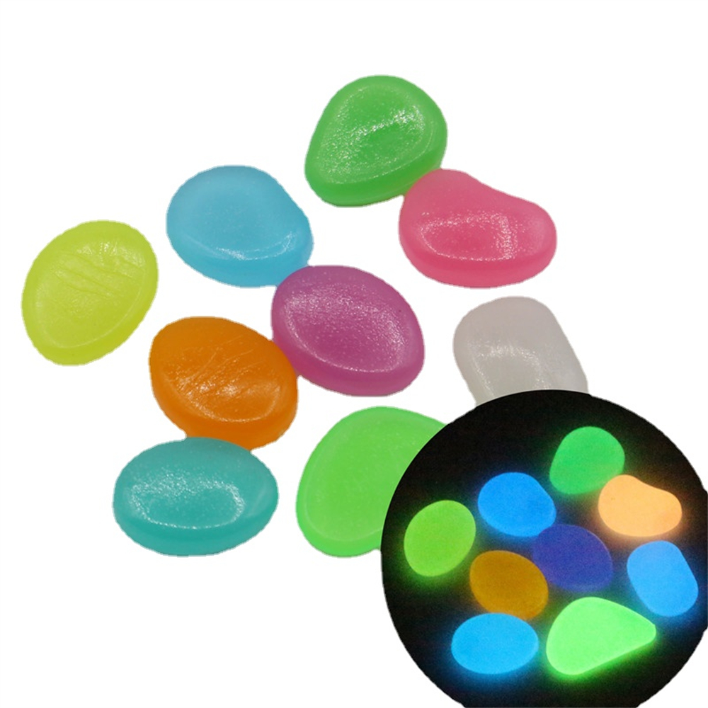 Aquarium Fish Bowl - 50pcs Luminous Stone Fluorescent Gravel Pebbles