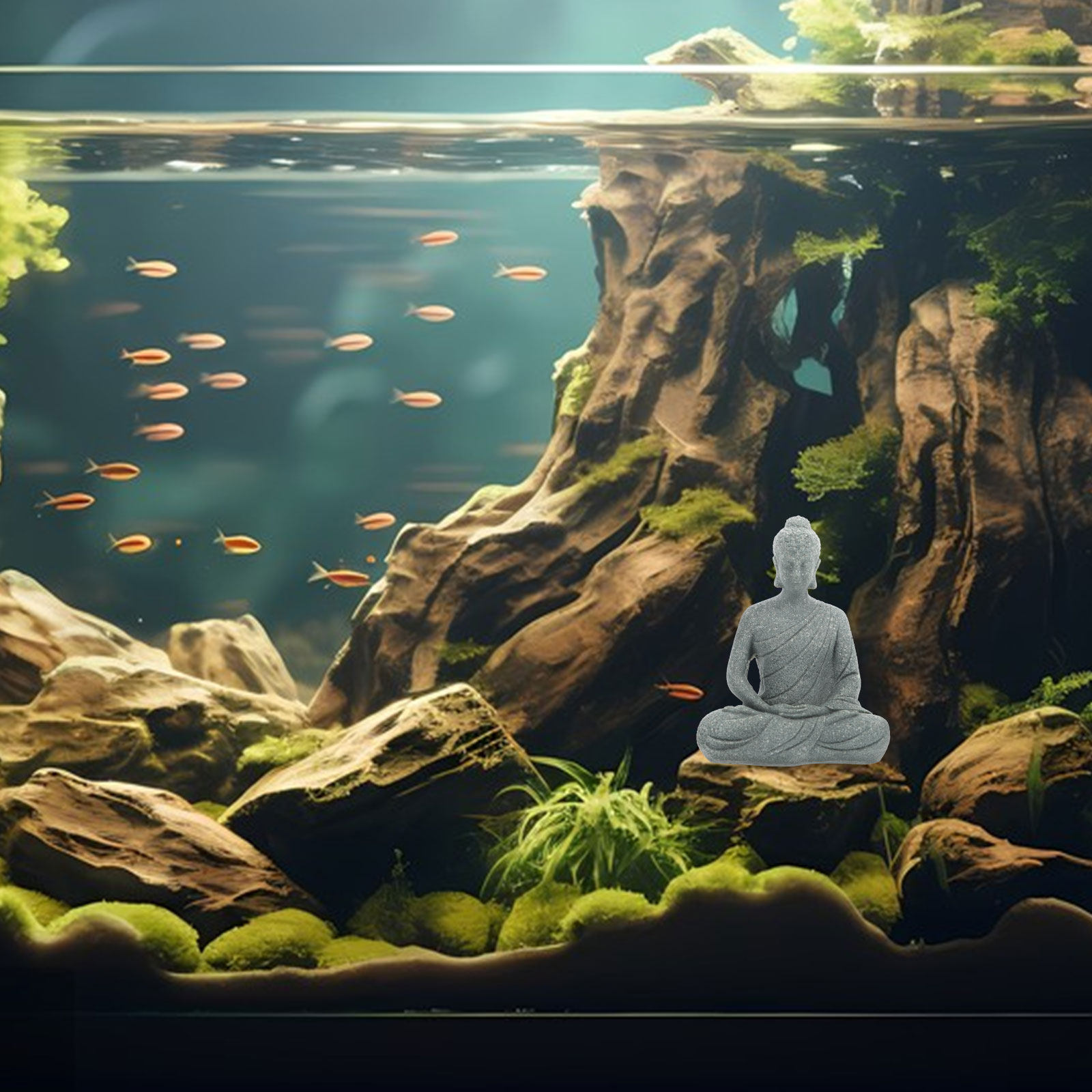 Aquarium Fish Usa - Mini Buddha Statue Resin Small Aquarium