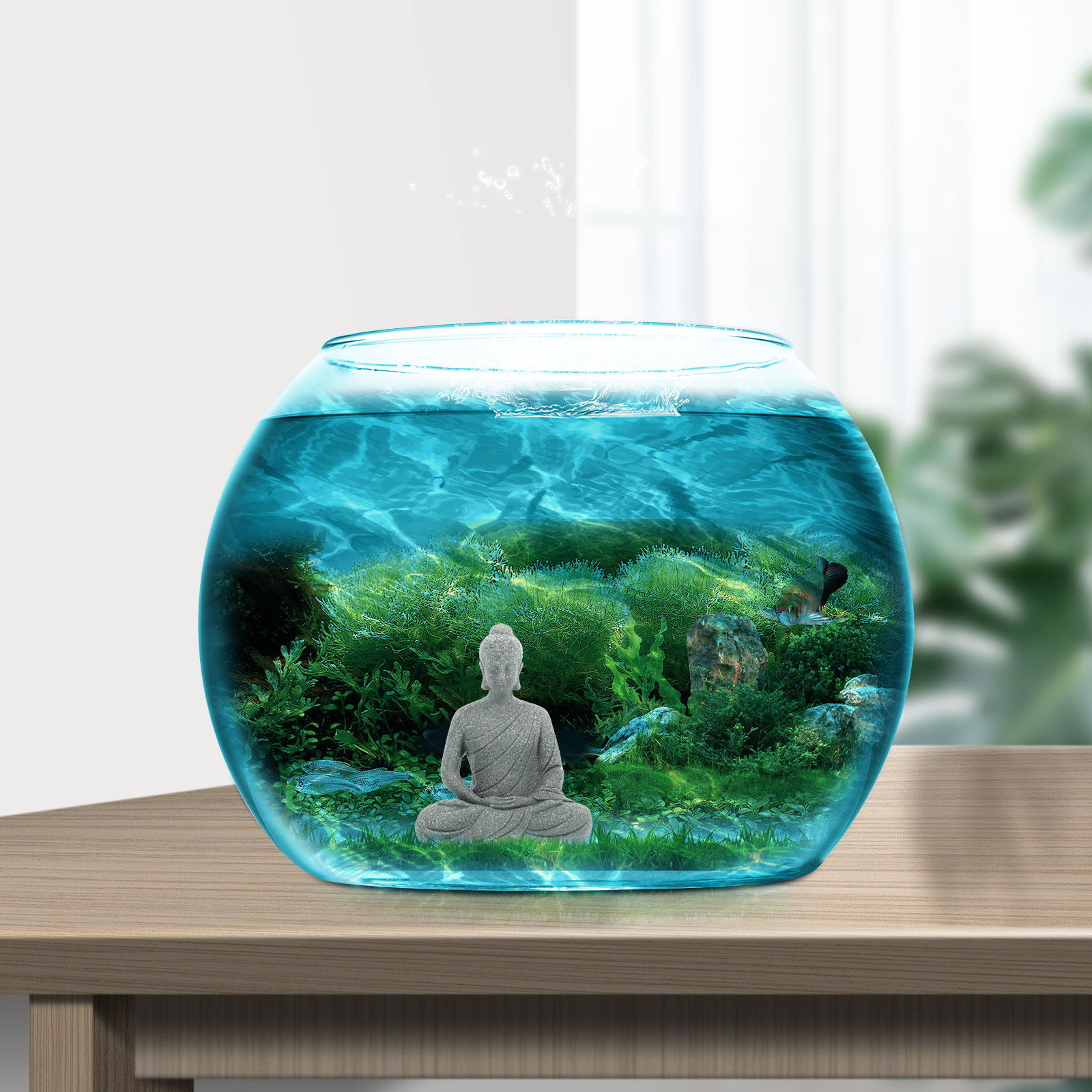 Mini Buddha Statue Resin Aquar - Aquarium Fish Usa recension och pris