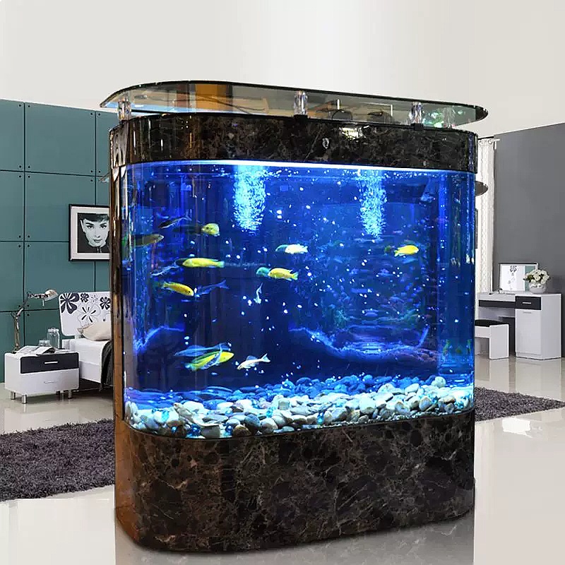 Large Curved Fish Tank Floor S - Aquarium Fish Low Maintenance recension och pris