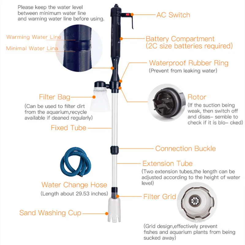 Electric Water Changer Vacuum  - Aquarium Fish Electric recension och pris