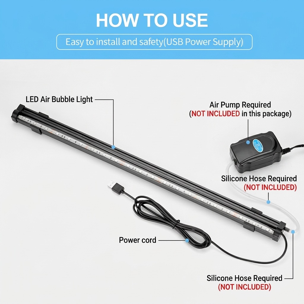 USB LED Aquarium Air Bubble Li - Aquarium Fish Lamp recension och pris